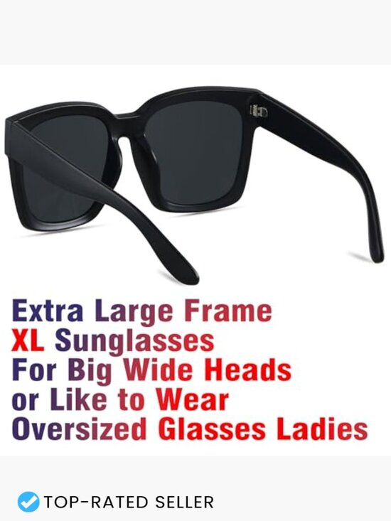Oversized Square Sunglasses Retro Trendy UV Protection Large Wide Frame Shades main image 5